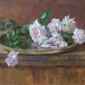 Roses on a tray
